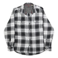 WOOLRICH Mens Black & White Check Shirt L Cotton Blend Long Sleeve Casual