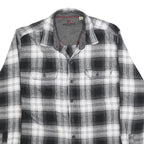 WOOLRICH Mens Black & White Check Shirt L Cotton Blend Long Sleeve Casual