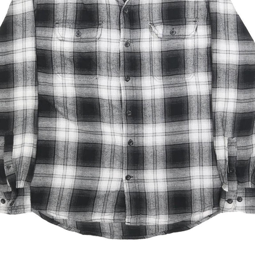 WOOLRICH Mens Black & White Check Shirt L Cotton Blend Long Sleeve Casual
