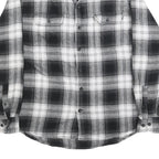 WOOLRICH Mens Black & White Check Shirt L Cotton Blend Long Sleeve Casual