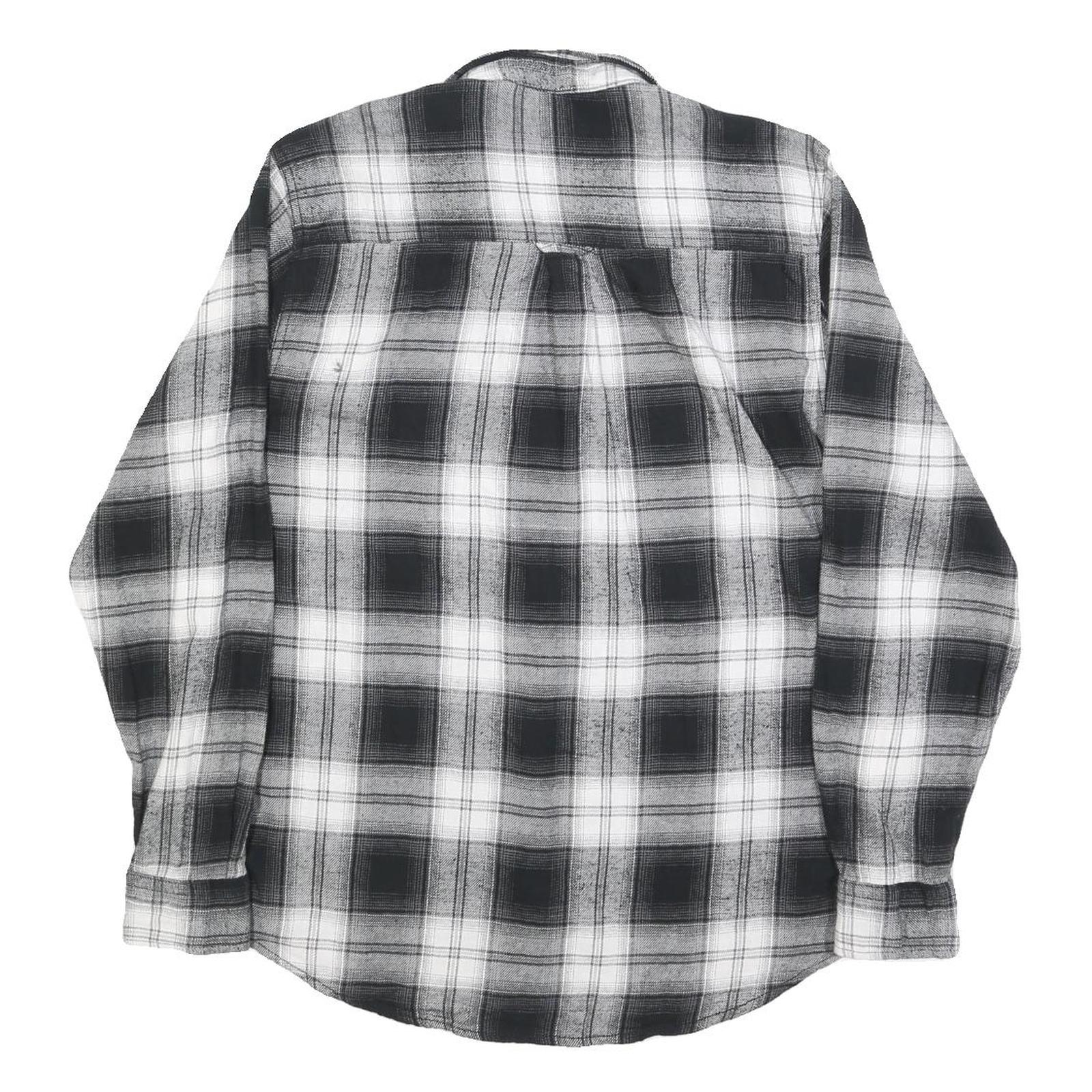 WOOLRICH Mens Black & White Check Shirt L Cotton Blend Long Sleeve Casual