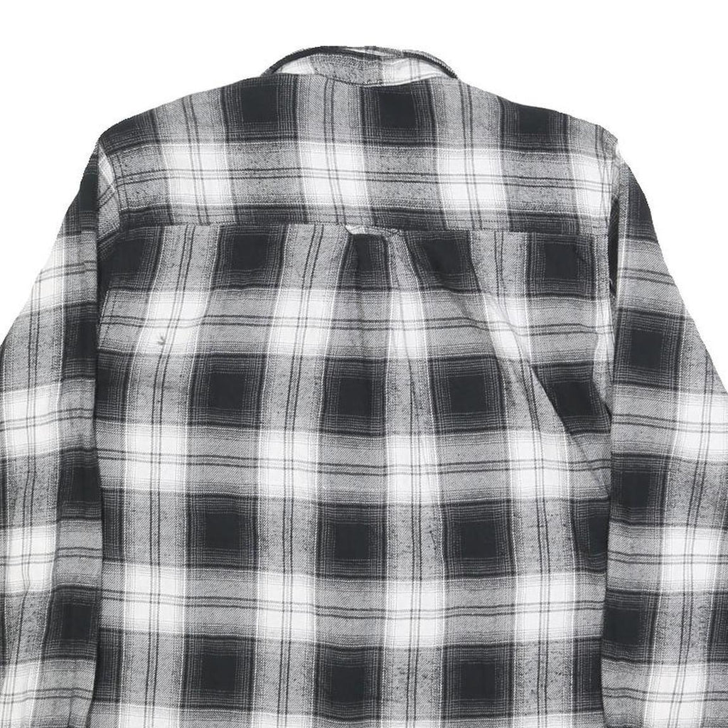 WOOLRICH Mens Black & White Check Shirt L Cotton Blend Long Sleeve Casual