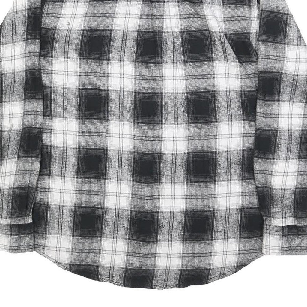 WOOLRICH Mens Black & White Check Shirt L Cotton Blend Long Sleeve Casual