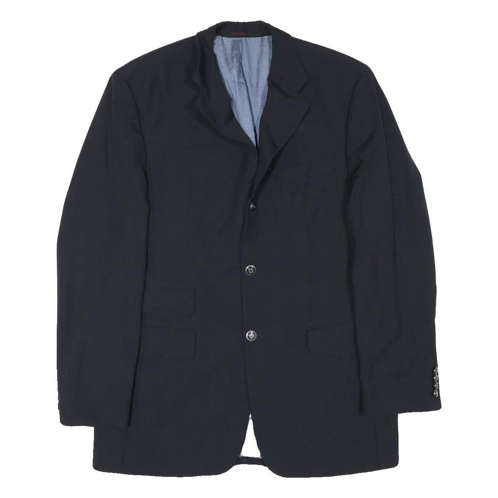 PIERRE CARDIN Mens Black Wool Blend Button Jacket M Tailored Plain Classic