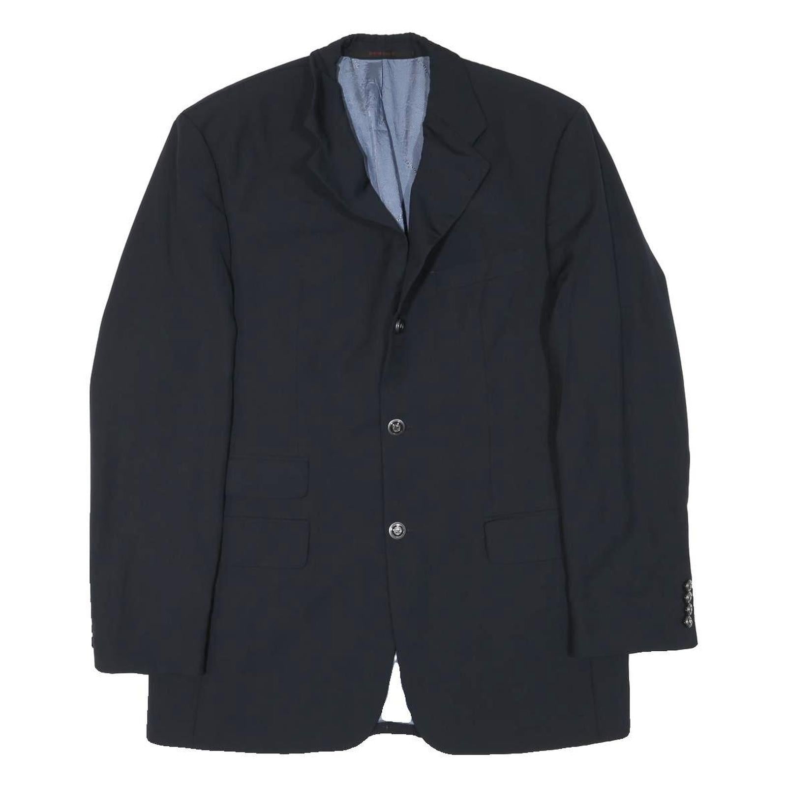 PIERRE CARDIN Mens Black Wool Blend Button Jacket M Tailored Plain Classic