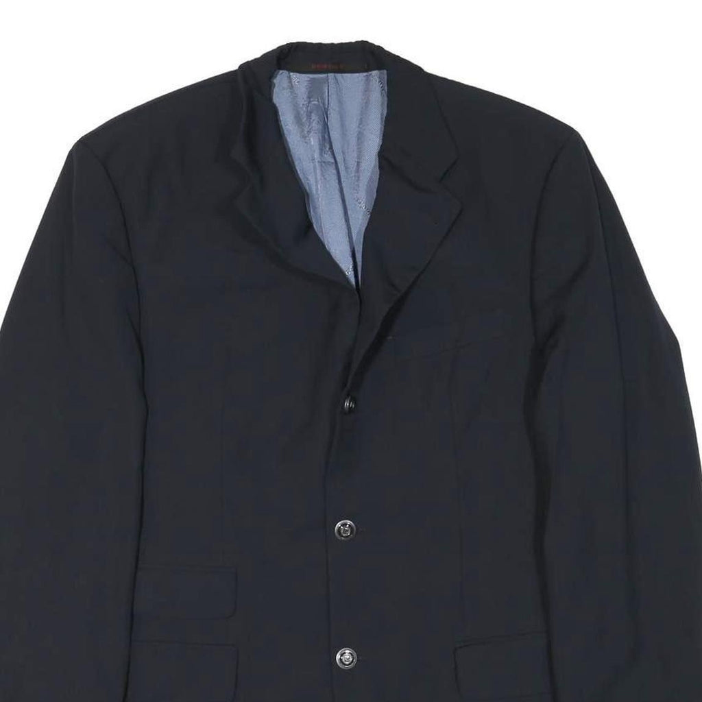 PIERRE CARDIN Mens Black Wool Blend Button Jacket M Tailored Plain Classic