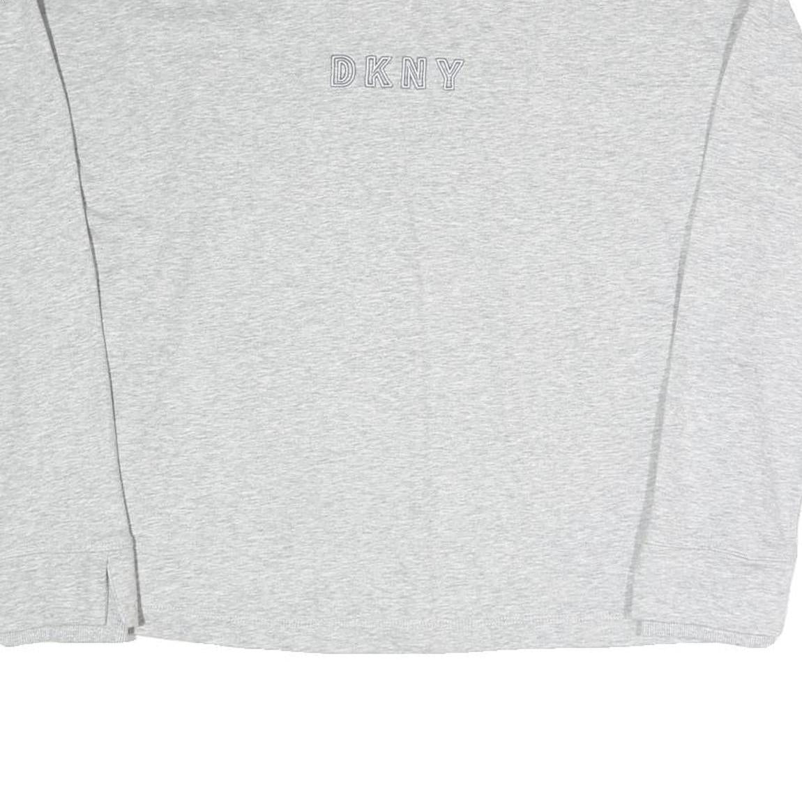 DKNY Womens Grey Cotton Blend Crew Neck Sweatshirt M Casual Pullover