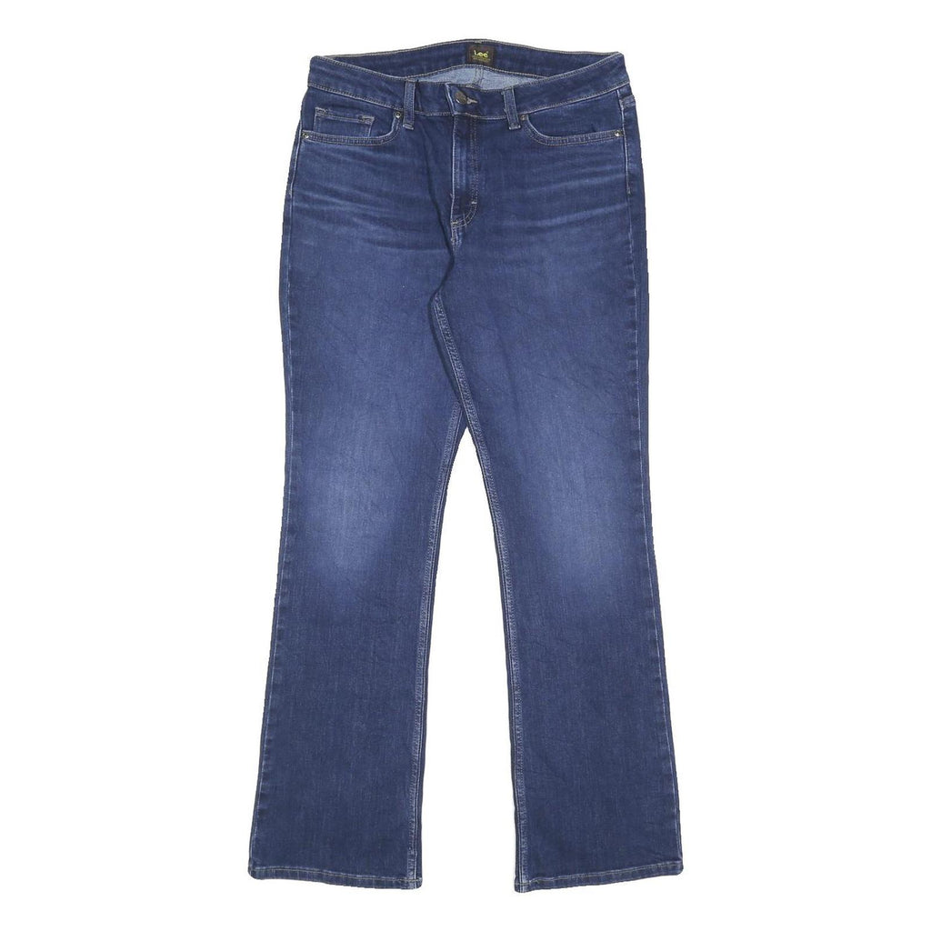 LEE Womens Regular Blue Denim Medium Jeans W32 L31 Classic Zip Pocket