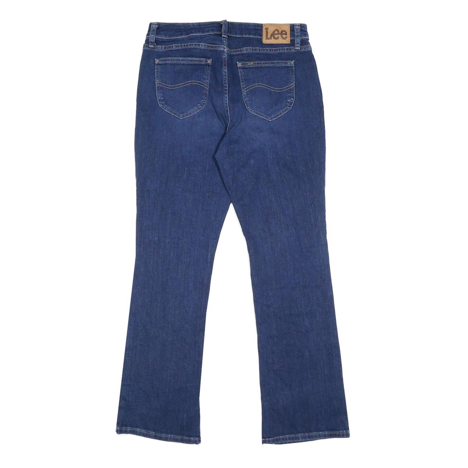 LEE Womens Regular Blue Denim Medium Jeans W32 L31 Classic Zip Pocket