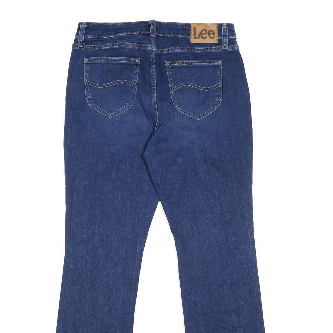 LEE Womens Regular Blue Denim Medium Jeans W32 L31 Classic Zip Pocket