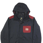 DC SHOES Mens Black & Burgundy Hooded Zip Jacket S Polyester Casual Outdoor