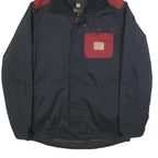 DC SHOES Mens Black & Burgundy Hooded Zip Jacket S Polyester Casual Outdoor