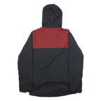 DC SHOES Mens Black & Burgundy Hooded Zip Jacket S Polyester Casual Outdoor