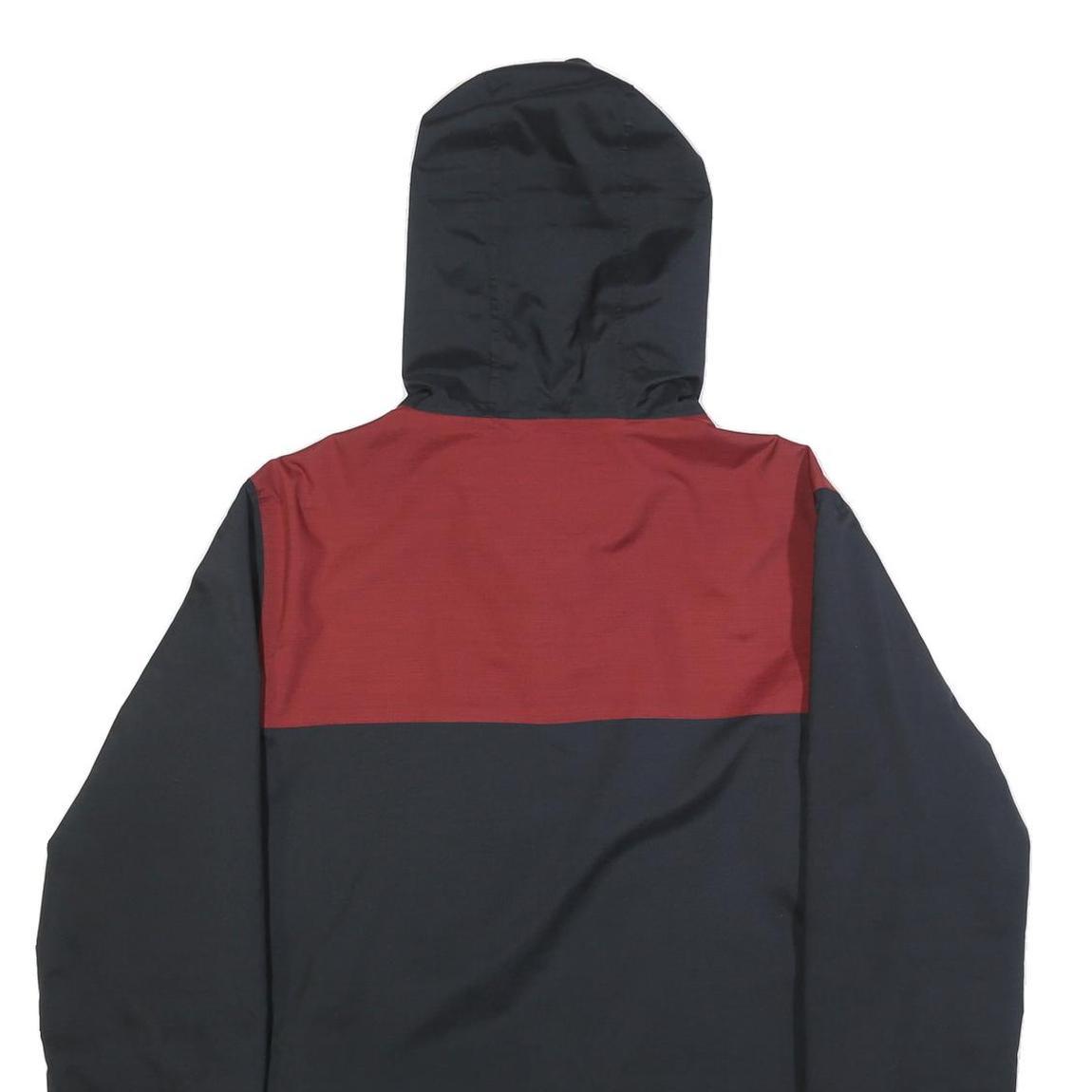 DC SHOES Mens Black & Burgundy Hooded Zip Jacket S Polyester Casual Outdoor