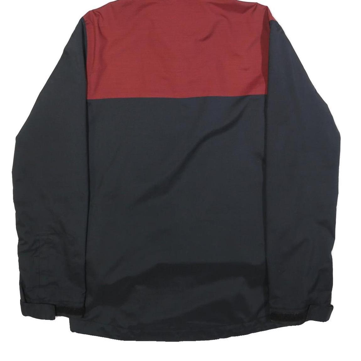 DC SHOES Mens Black & Burgundy Hooded Zip Jacket S Polyester Casual Outdoor