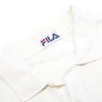 FILA Mens White Short Sleeve Plain Polo Shirt M Cotton Casual Basic