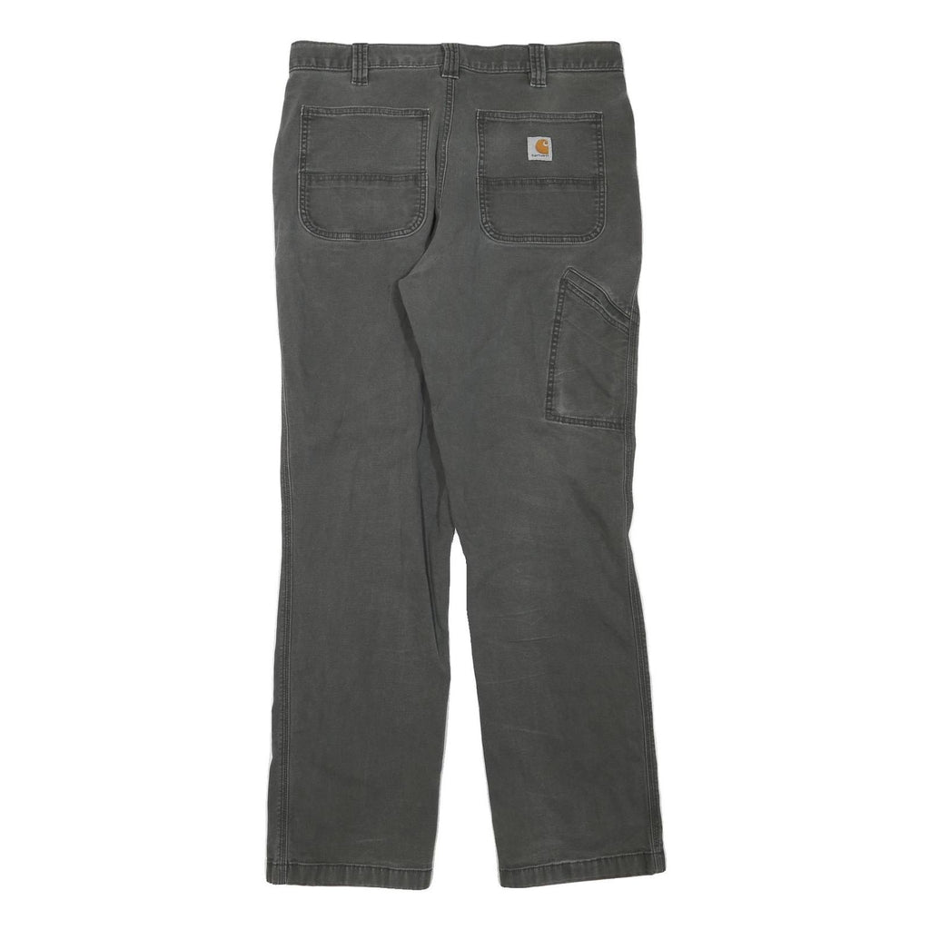 CARHARTT Mens Jeans Grey Regular Straight Denim Medium W34 L31 Workwear