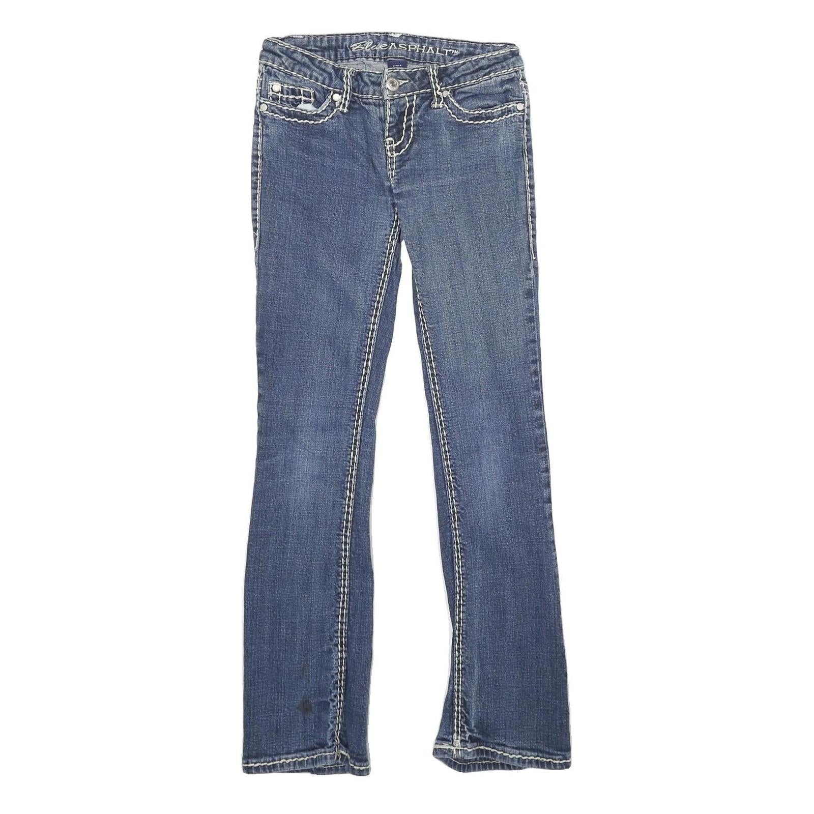 BLUE ASPHALT Womens Jeans Blue Regular Straight Denim Medium W24 L30 Stylish