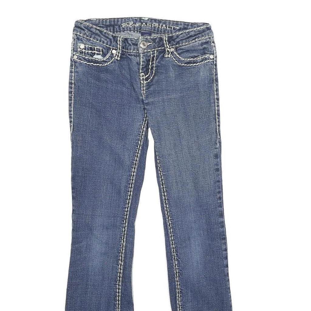 BLUE ASPHALT Womens Jeans Blue Regular Straight Denim Medium W24 L30 Stylish