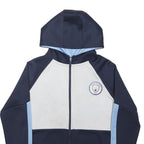 MANCHESTER CITY Boys Navy & White Hooded Cotton Blend Zip Jacket 12-13Y