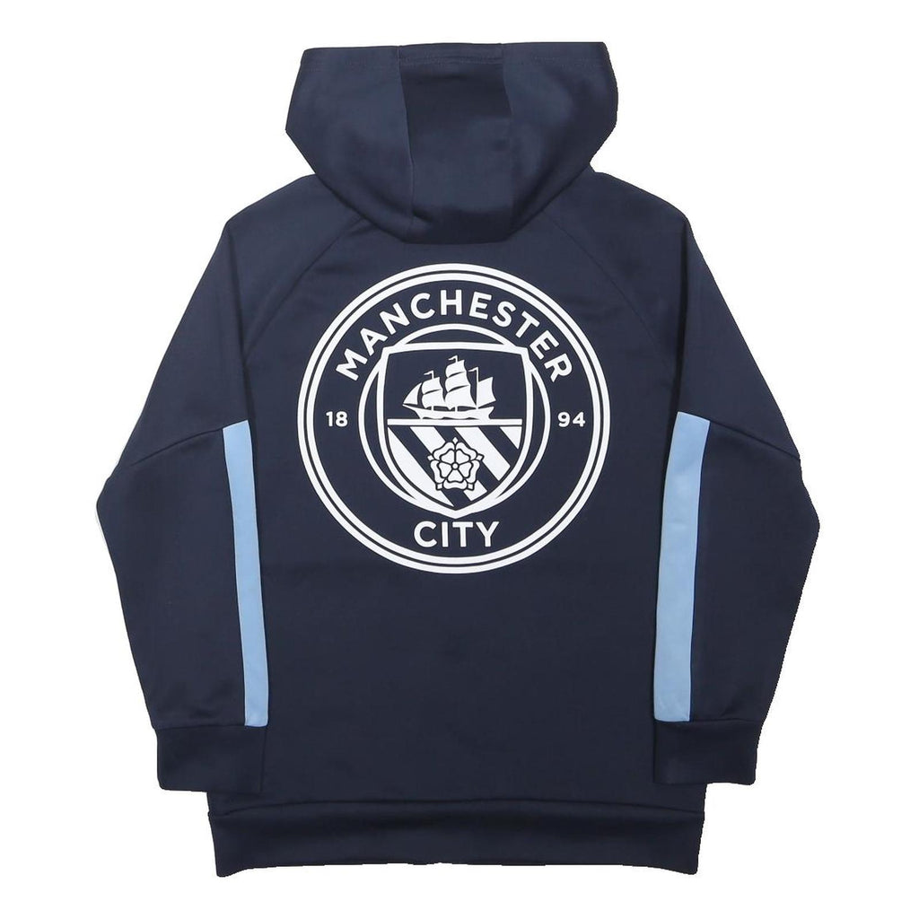 MANCHESTER CITY Boys Navy & White Hooded Cotton Blend Zip Jacket 12-13Y