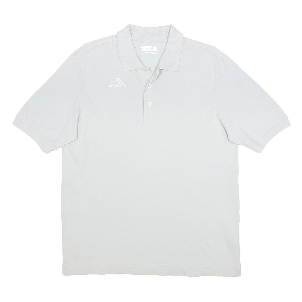KAPPA Mens White Short Sleeve Plain M Polo Shirt Cotton Casual