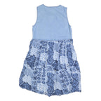 DAY IN DAY OUT Womens Blue Denim Patchwork Sleeveless Day Dress Cotton Blend S