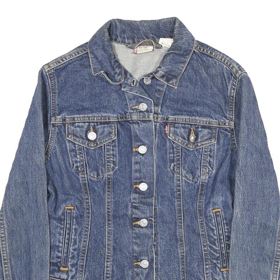 LEVI'S Womens Blue Denim Jacket M Cotton Button Classic Style