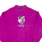 TRAVAUX Minnie Mouse Womens Sweatshirt Purple Collared 90s L