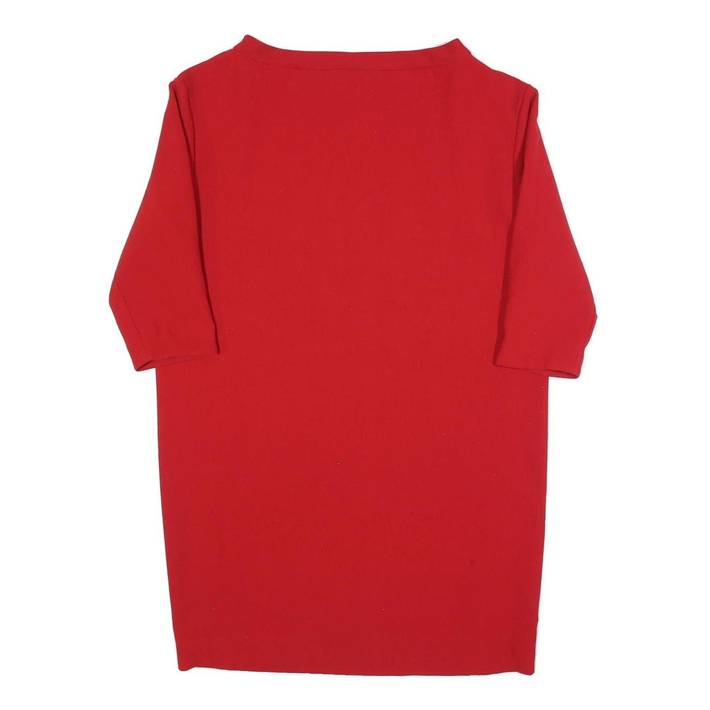 MAX&CO Womens Red Shift Dress Polyester Blend 3/4 Sleeve L Classic Elegant