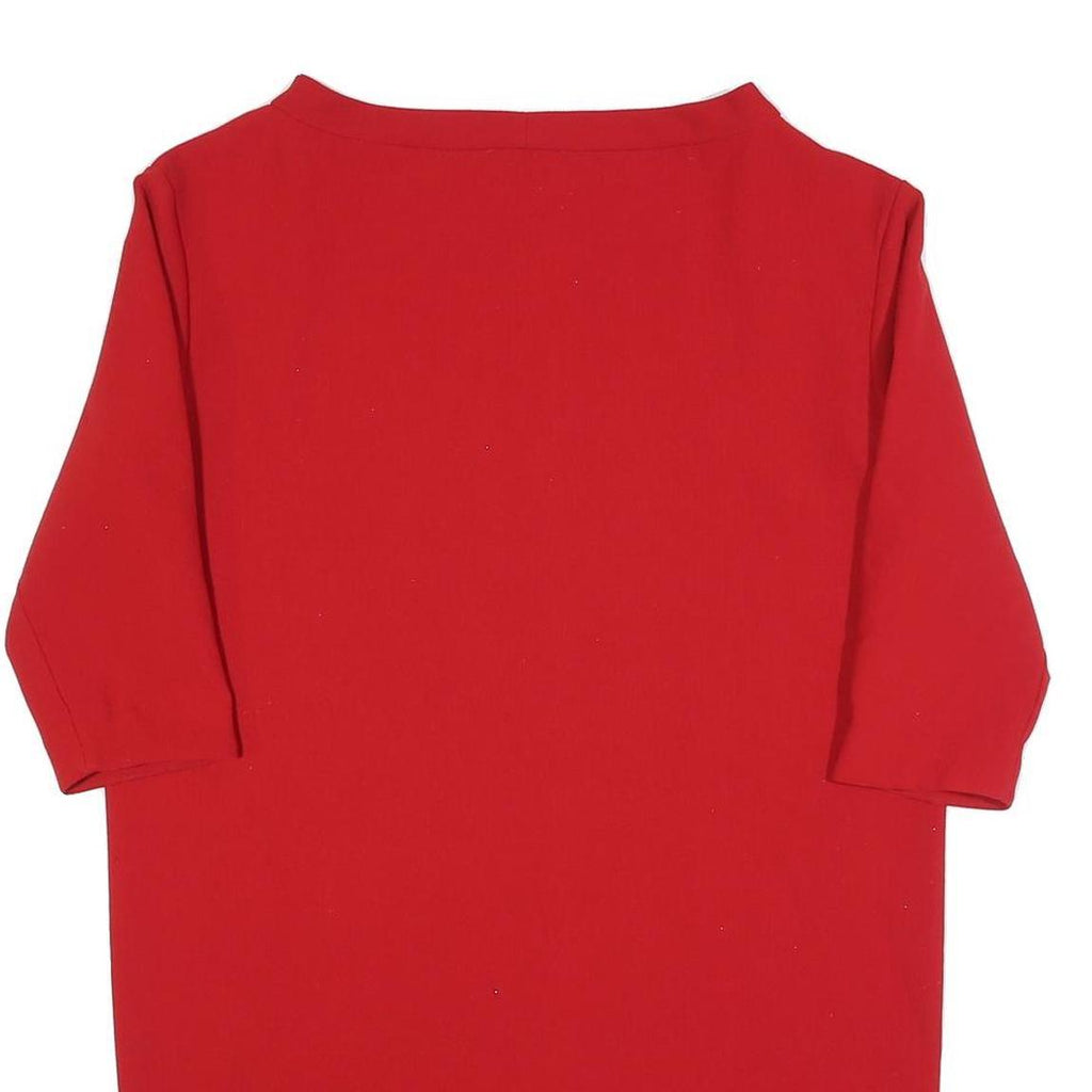 MAX&CO Womens Red Shift Dress Polyester Blend 3/4 Sleeve L Classic Elegant