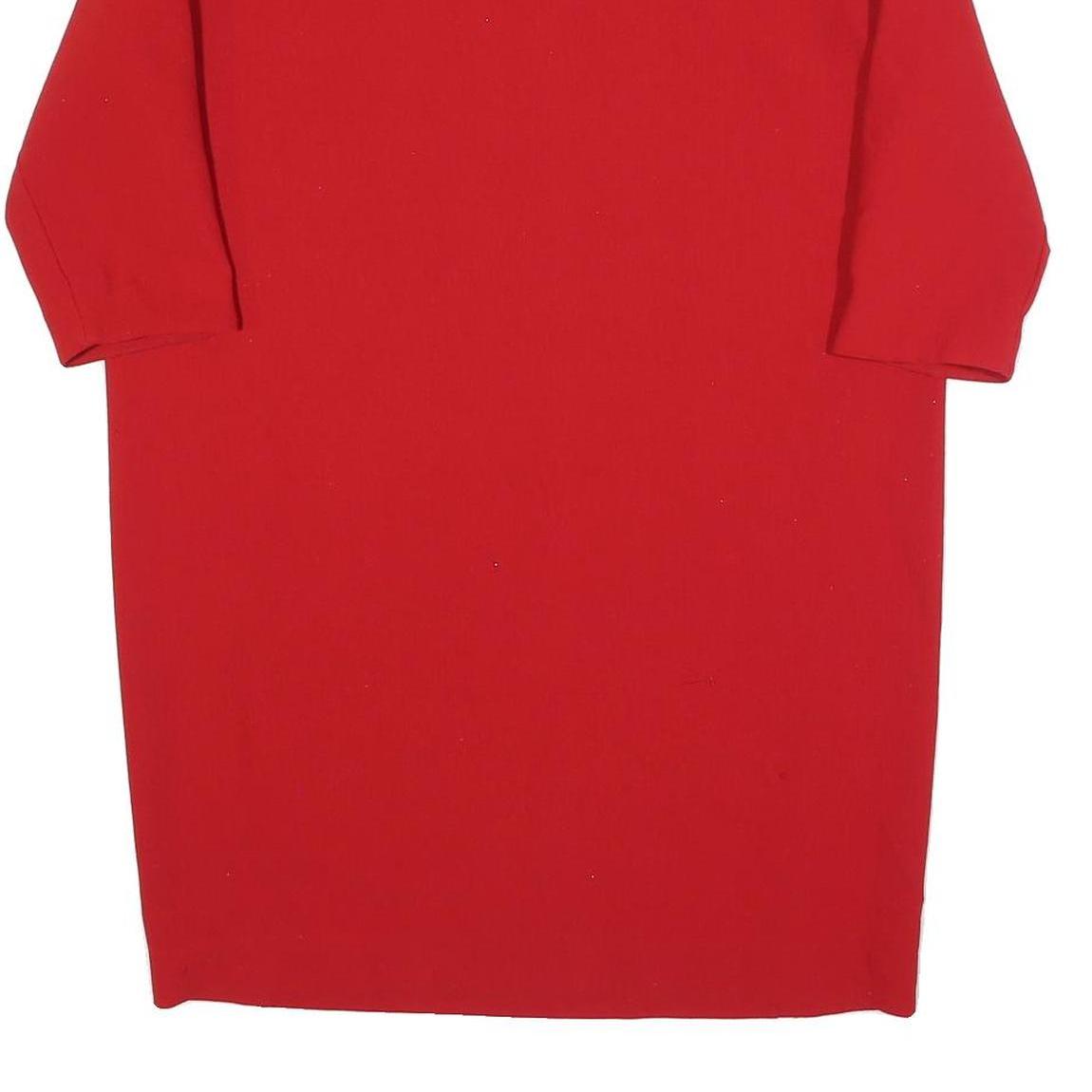 MAX&CO Womens Red Shift Dress Polyester Blend 3/4 Sleeve L Classic Elegant