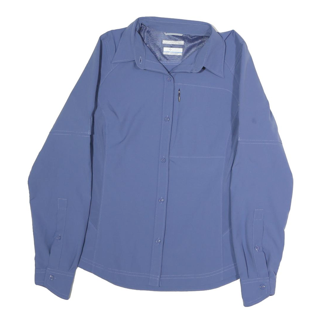 COLUMBIA Womens Blue Shirt M Outdoor Button-Up Lightweight Casual