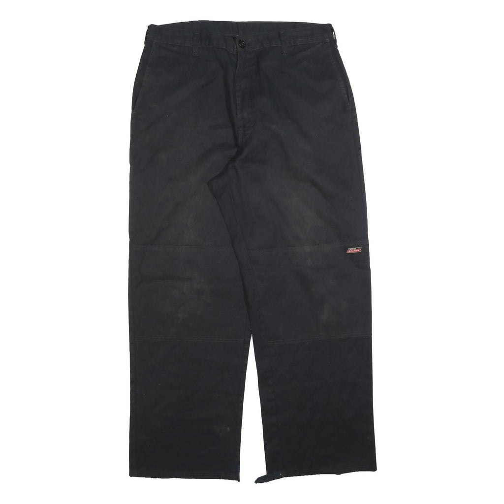 DICKIES Mens Regular Black Cotton Blend Trousers W36 L32 Workwear Zip Closure