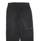 DICKIES Mens Regular Black Cotton Blend Trousers W36 L32 Workwear Zip Closure