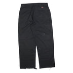 DICKIES Mens Regular Black Cotton Blend Trousers W36 L32 Workwear Zip Closure
