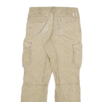 CARHARTT Mens Cotton Blend Beige Relaxed Cargo Trousers W32 L32 Workwear Utility