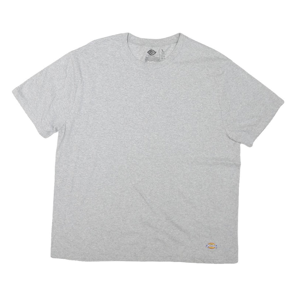 DICKIES Mens Grey Crew Neck L Sleeve Cotton Blend Plain T-Shirt