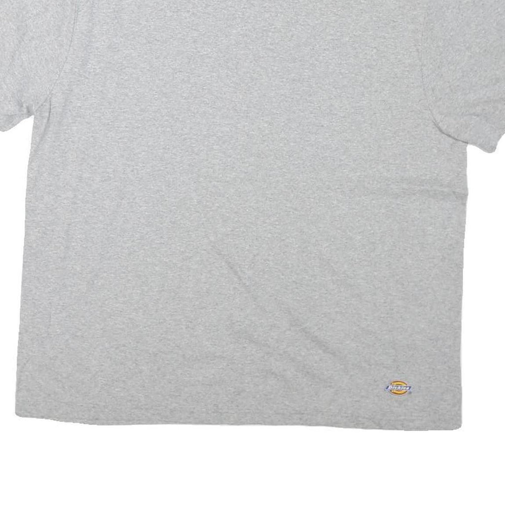 DICKIES Mens Grey Crew Neck L Sleeve Cotton Blend Plain T-Shirt