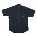 CHAPS RALPH LAUREN Mens Navy Blue Cotton Blend Shirt M Button Down Embroidered