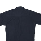 CHAPS RALPH LAUREN Mens Navy Blue Cotton Blend Shirt M Button Down Embroidered