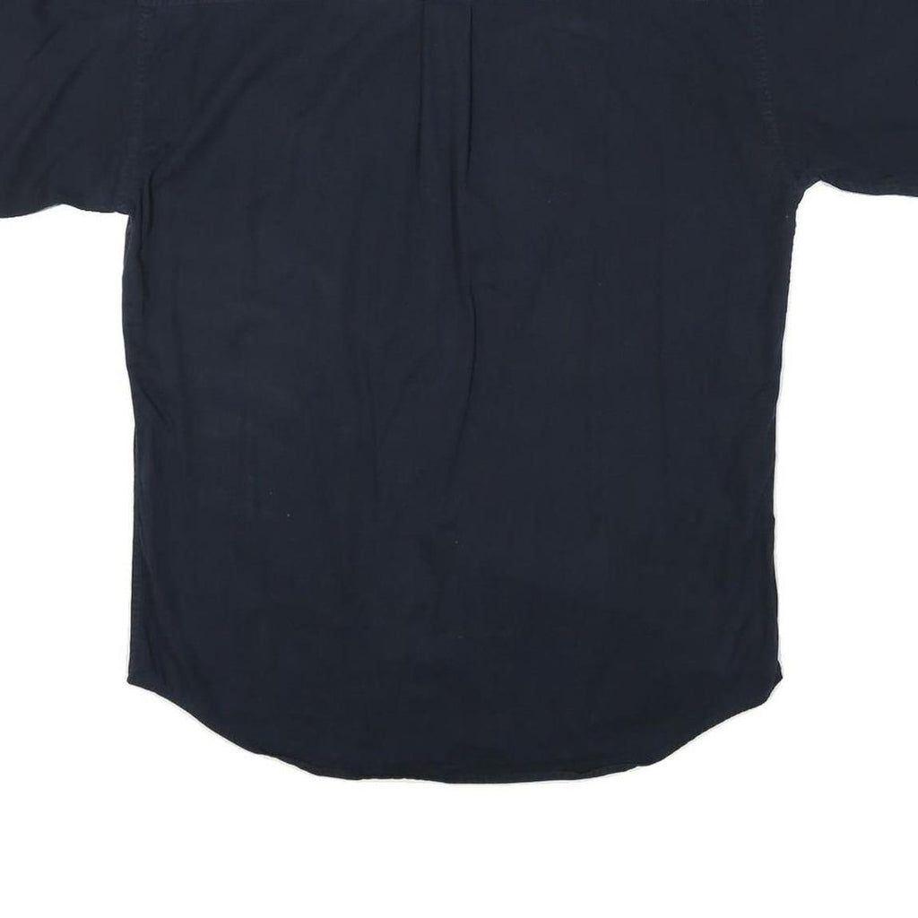 CHAPS RALPH LAUREN Mens Navy Blue Cotton Blend Shirt M Button Down Embroidered