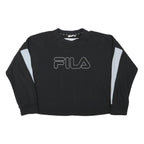 FILA Womens Black & Grey Logo Crew Neck M Sweatshirt Cotton Blend Casual