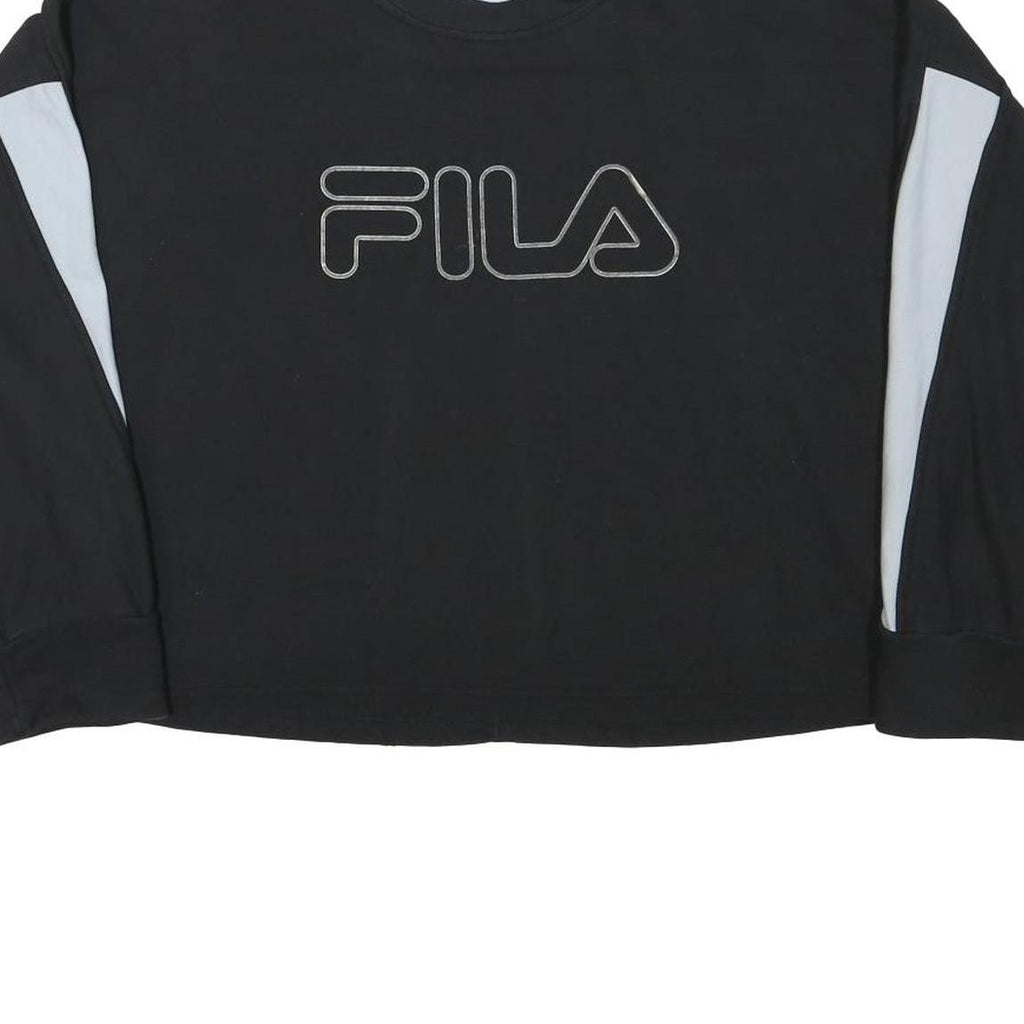 FILA Womens Black & Grey Logo Crew Neck M Sweatshirt Cotton Blend Casual