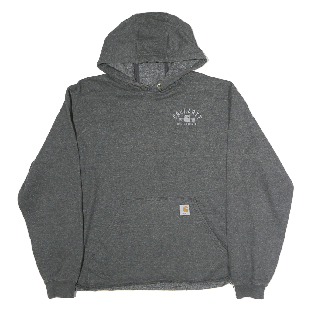 CARHARTT Mens Grey Hoodie XL Cotton Pullover Workwear Casual Sweatshirt