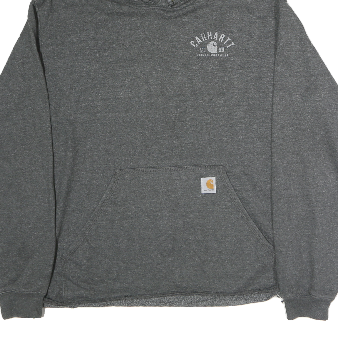 CARHARTT Mens Grey Hoodie XL Cotton Pullover Workwear Casual Sweatshirt