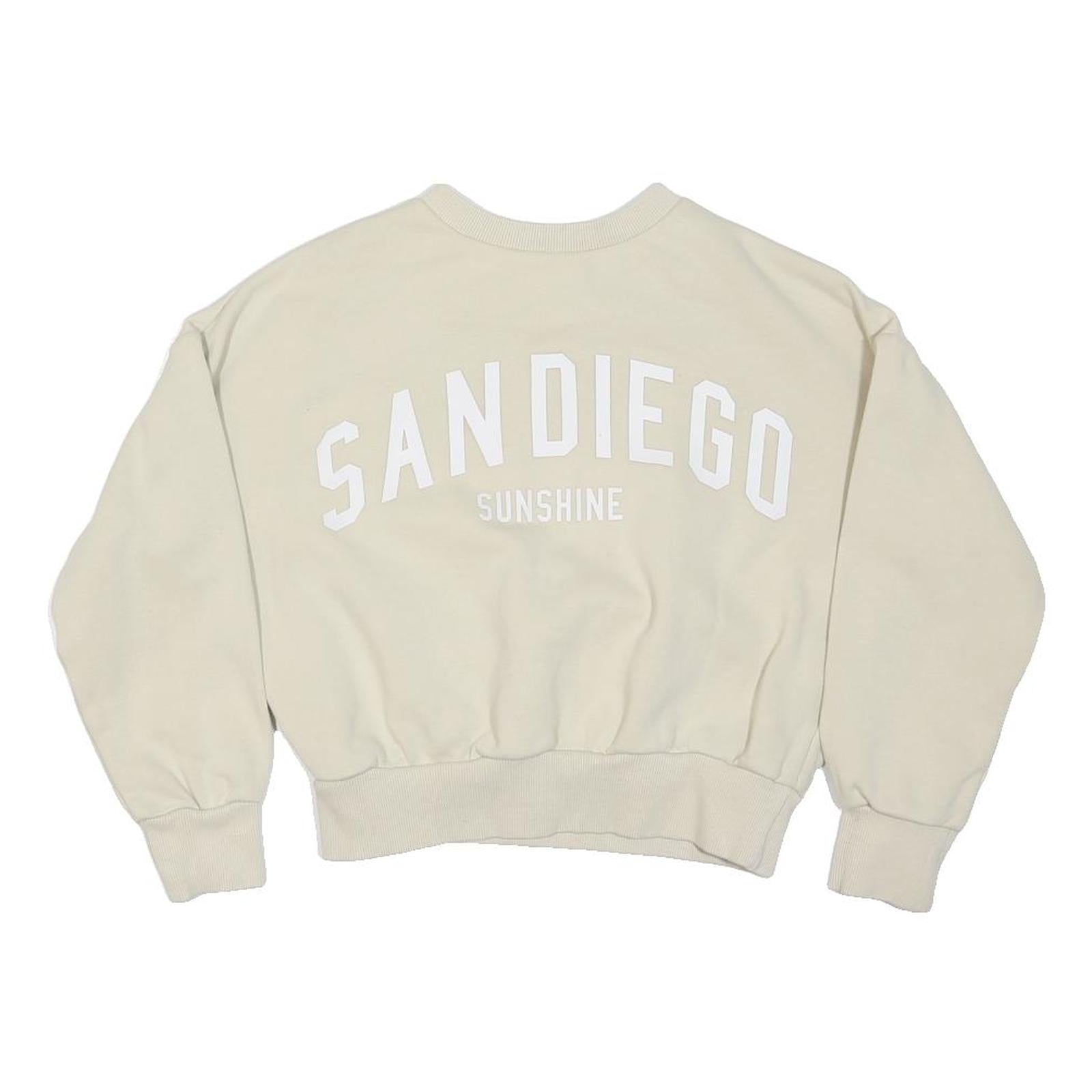 F&F Girls Cream San Diego Sunshine Crew Neck 8-9Y Cotton Sweatshirt
