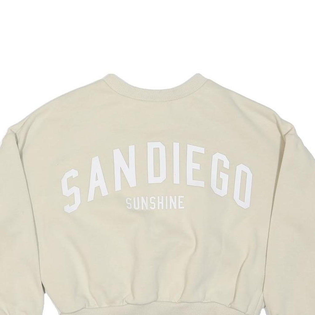 F&F Girls Cream San Diego Sunshine Crew Neck 8-9Y Cotton Sweatshirt