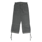 LEE Mens Cotton Blend Black Regular Straight Trousers W26 L23 Workwear Zip