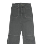 LEE Mens Cotton Blend Black Regular Straight Trousers W26 L23 Workwear Zip